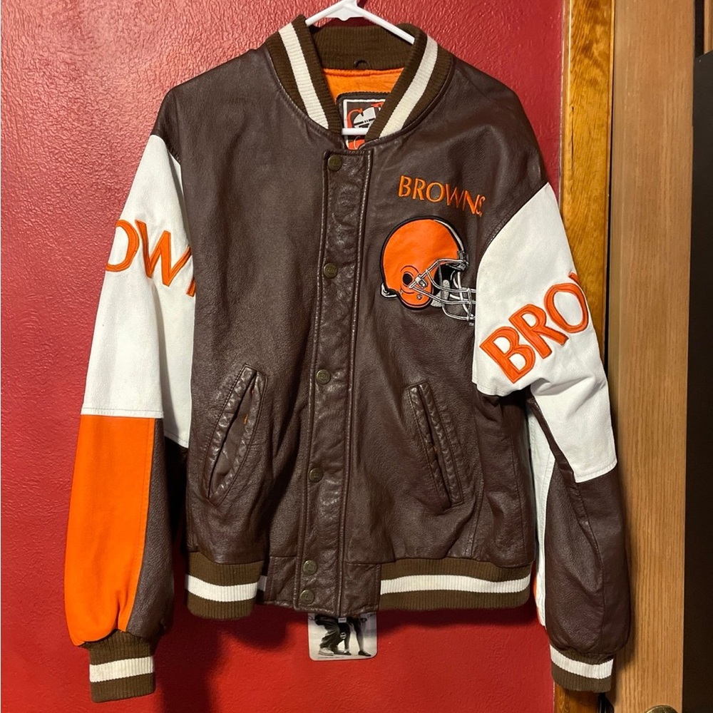 Vintage Cleveland Browns Leather Jacket